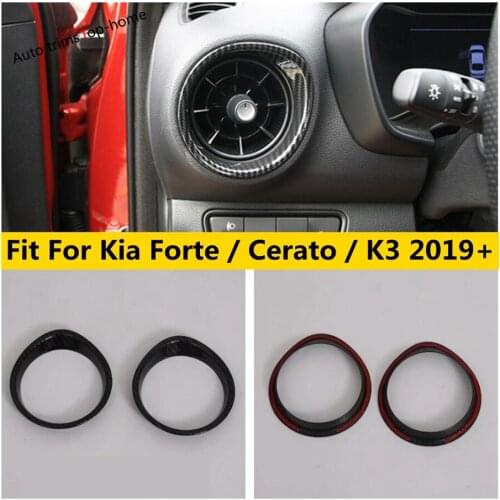 Yimaautotrims Dashboard Side Air AC Outlet Vent Diffuser Circles Cover Trim Fit For Kia Forte / Cerato / K3 2019 2020 Interior
