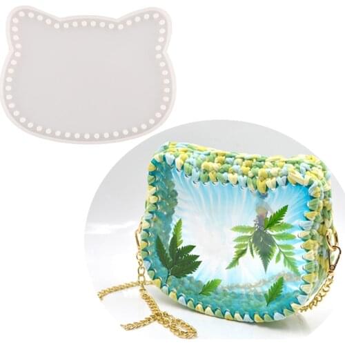 DM169 DIY Round Heart Shape Bag Resin Silicone Mold Clutch Handbag Purse Handmade Epoxy Craft Women Wallet Single Shoulder Bags