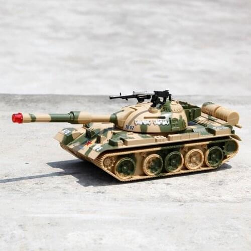Rotation toy Tanks Chinese Type Battle Camouflage Tank Voice Back Light Alloy Model Turret Rotation Plastic 5-7 Years