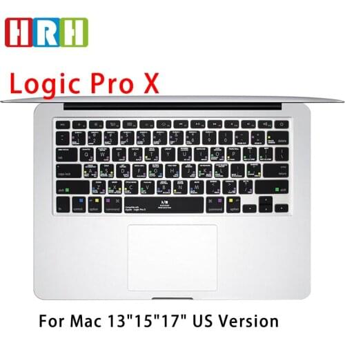 HRH Washable Logic Pro X Functional Shortcuts Hotkey Keyboard Cover TPU Skin Protector For Mac Pro Air 13"15" 17" with Retina