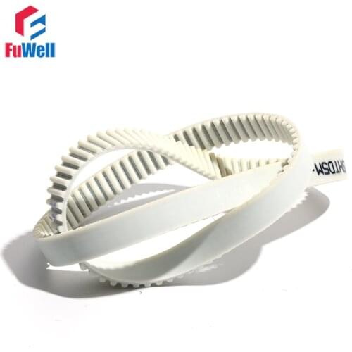 HTD5M PU Timing Belt 15/20/25/30mm Width White Polyurethane Toothed Belt 655/660/670/680/690/700/705mm Closed Loop Gear Belt