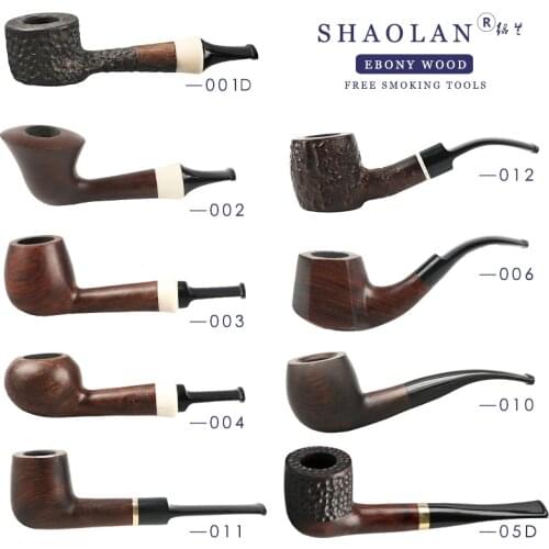 ▂ξ Smoker Ebonywood Pipes Collection Bent/Staight StemTobacco Pipe Free Smoking Tools Set FreeShip Gift Set