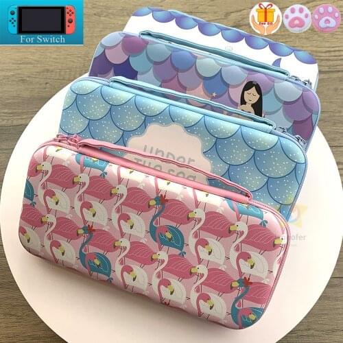 Colorful For NS Switch Storage Bag For Nintend Switch Game Console Kawaii Mermaid Series Travel Carrying Protective Case Bag