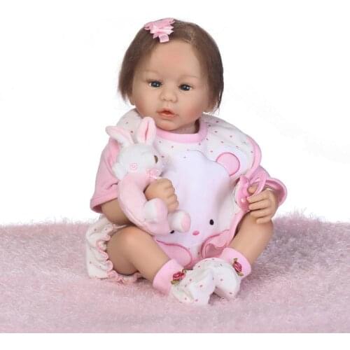 Little Girl doll toys 22inch 53cm realistic bebe reborn bonecas children gift fashion silicone reborn baby dolls npk