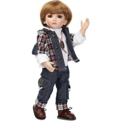 Fashion SD/BJD Doll with Clothes, Novelty 45 CM Lifelike Baby Vinyl Doll Toys for Childrens Christmas Gift