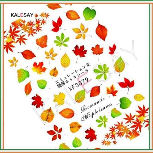 Fashion Autumn Maple Leaf Nail Art Stickers for Manicure Lovely Nail Design Decoration Decals Back Glue Designer Nail Art Decor