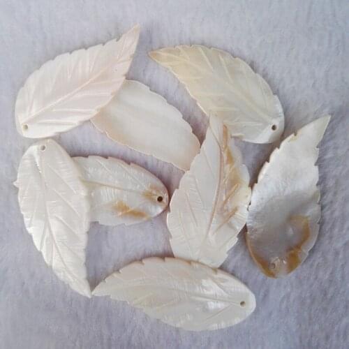 Fashion natural shell Plant leaves charms pendants necklace for jewelry making Earrings Necklace accessories 12Pcs/lot wholesale