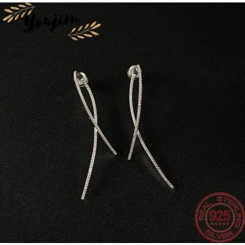 Fashion Luxury Women Zircon 925 Silver Geometric Earrings Monaco Exquisite Jewelry Gift