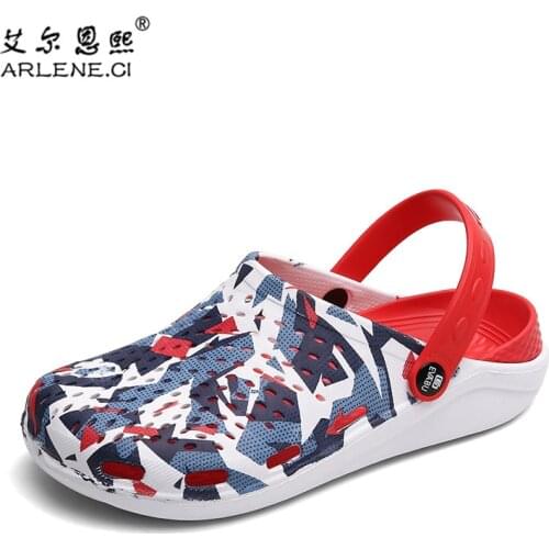 Trend Mens Summer Hole Garden Shoes Comfortable Sandals Breathable Outdoor Non-Slip Beach Slipper Light Walking Shoes Crocse