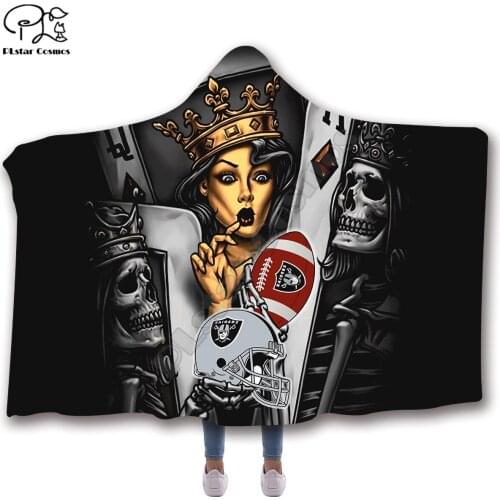 Multi-pattern Playing cards Hooded Blanket Adult colorful child Sherpa Fleece Wearable Blanket Microfiber Bedding style-4