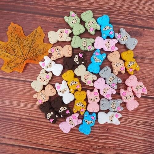 Chenkai 50PCS Silicone Sheep Bead Teether Baby Cute Cartoon Chewable Pacifier For DIY Smoothing Teething Accessories BPA Free