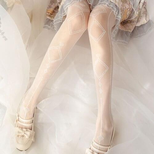 Heart Wind Chimes Series Lolita Stockings thin Section Lolita Over knee socks Young Girl Student Thigh socks Mori Girl Cosplay