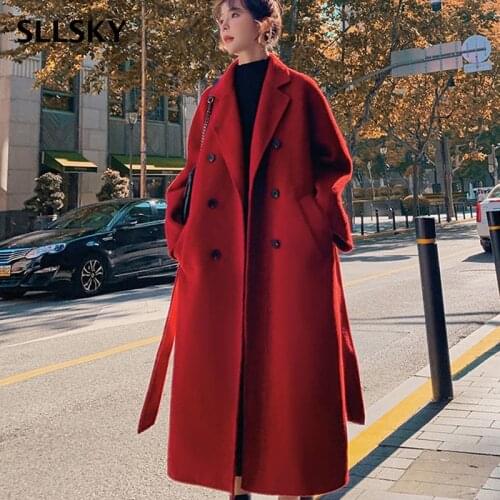 SLLSKY Women's Coats With A Belt
