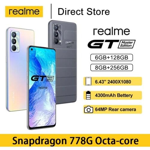 Global Version Realme GT Master Edition Smartphones 6.43"120Hz Super AMOLED Snapdragon 778G Octa-core 4300mAh 64MP Mobile Phones