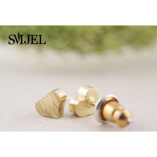 SMJEL 10PCS-S017 Fashion Wholesale Little Heart Stud Earrings for women pendientes mujer moda