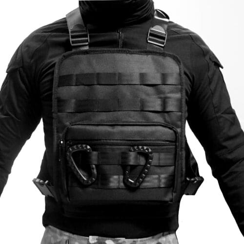 TAK YIYING Tactical Vest Nylon military Vest chest Pack Pouch Black