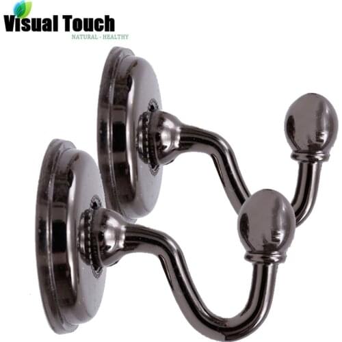 Visual Touch 2pcs/Pair Metal Zinc Alloy Curtain Hooks Holdback Tassel Wall Tie Back Hanger Holder Hanging Accessory