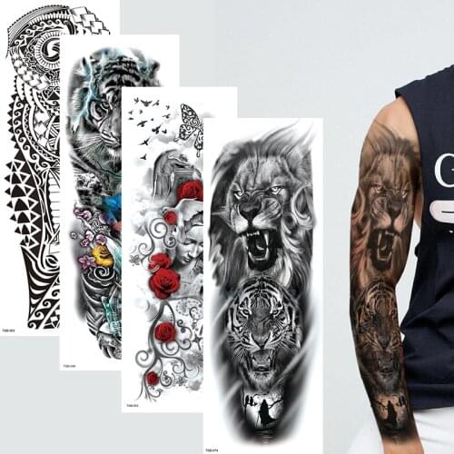 Waterproof Temporary Tattoo Sticker Full Arm Tatoo Stickers Fake Tattoos For Men Women 170mm X 480mm