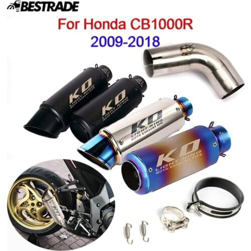 For Honda CB1000R 2009-2018 Motorcycle Exhaust System 51mm Muffler Pipe Middle Connect Link Tips Stainless Steel Slip On