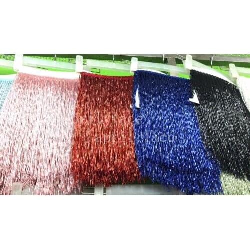 Yy039 # 5 yards /bag pink/red/royal blue/black 30 cm width beads ribbon fringe tassel for wedding dress /garment/decorative
