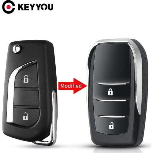 KEYYOU Replacement Remote Folding 2 Buttons Car Key Shell For Toyota Corolla Camry Reiz Highlander Levin RAV4 2014 Levin Toy43
