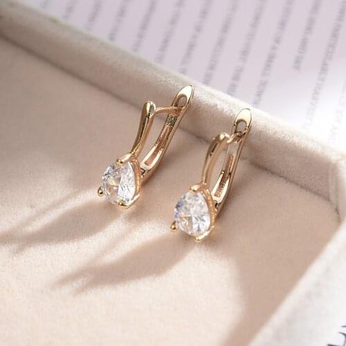 MAIKALE Simple Waterdrop Stud Earrings Cubic Zirconia Heart CZ Gold Silver Color Stud Earrings for Women Korean Fashion Gifts