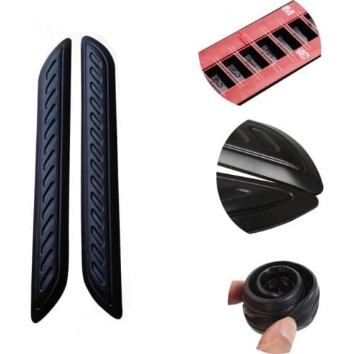 1 Pair Car Bumper Strips PVC Rubber Rear Bumper Head Body Front Bumper Anti-scratch Scratch-resistant Decorative Strip