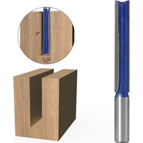 1PC 1/2" SHANK Extra long 3" Blade 1/2" Cutting Dia. Straight Router Bit Woodworking cutter Tenon Cutter for Woodworking