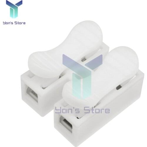 10Pcs CH2 CH-2 Quick Connection Terminal Self Locking Press Type 2 Pin Wiring Terminals post Plug In Type Terminal 20x17.5x13mm