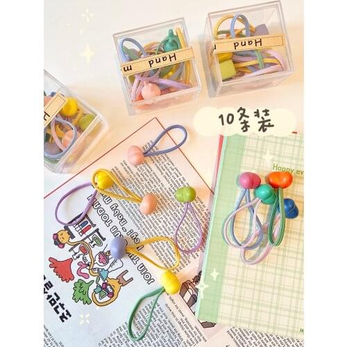 W&G 10Pcs Girls Cute Hair Rope Set Rainbow Fruit Cartoon Hair Bands Hair Accessories Headwear Hairpins Cartoon Hairpin Headdress