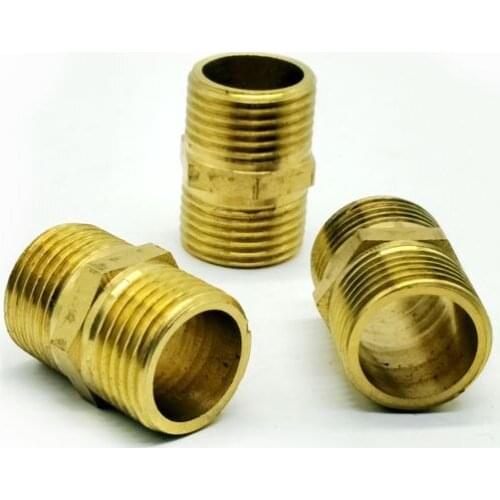 10PCS Male to Male straight Connector 1/4'' Brass fittings