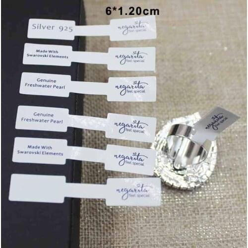 1000pcs per lot custom logo folded paper ring sticker label products tag label 6*1.20cm