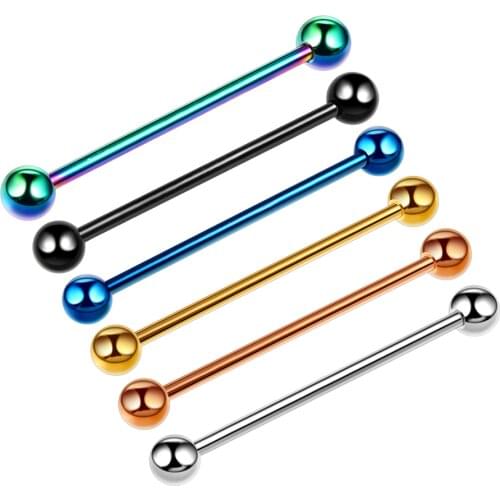 2pc Steel 14G Anodized Industrial Barbells Long Earring Piercing Bar Scaffold Ear Cartilage Helix Body Jewery