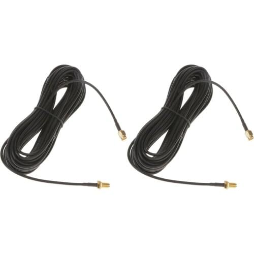 2x9Meter RP-SMA Male and RP-SMA Female Wireless Wifi Antenna Extension Cable extend Wi-Fi cable 50 ohm lastic+Metal