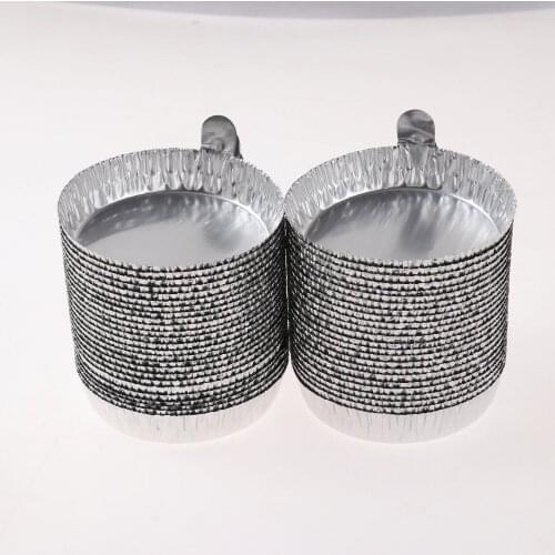 50Pcs Aluminum Lab Weigh Boat Cup Weighing Container Dish with Handle for Laboratory Pharmaceutical Disk Measuring Cups Tools