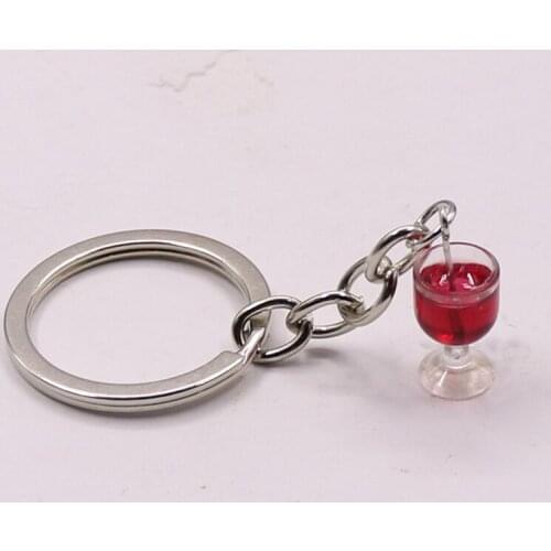 Wine Keychain, Miniature Food Keychain, Miniature Food Jewelry Handmade Jewelry Mini Food Jewelry Gift for wine Lover