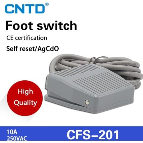 CNTD CFS-201 Foot switch AC250V 10A Pedal Switch pedal power controller 1 meter wire 1 order TFS-201 FS-201 Instantaneous switch