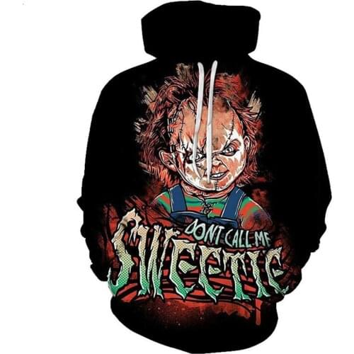 Childs Play Hoodies Chucky Harajuku Hooded Pullover Hoodie Sweatshirt Coat