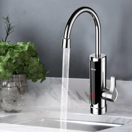 3000W 220V Electric Kitchen Flow Water Heater Tap Instant Hot Water Faucet Heater Cold Heating Tankless Water Heater with LED
