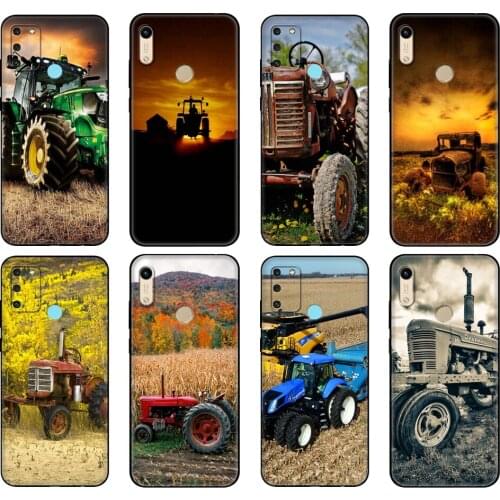Black tpu Case For Honor 8a Prime 8s 9 10X Lite 9A 9C 9X Premium Pro 9S Case Cover Farm Vehicle Tractor