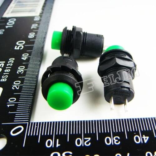 DS-425B Button color Green 1A/250VAC ON-OFF 2Pin Non Self-locking Push Button Switch (Self reset switch) 100Pcs/lot