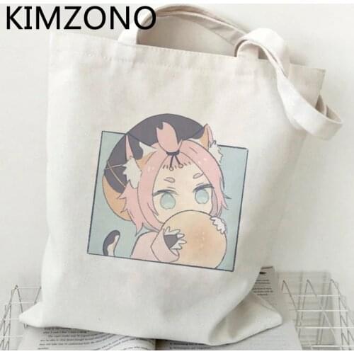 Genshin Impact shopping bag canvas jute bag bolso eco cotton handbag bag sacola woven cloth bolsa compra custom