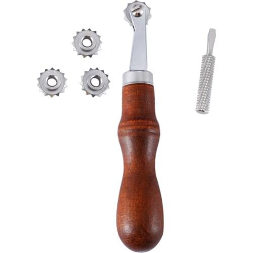Imzay 4 Wheels DIY Leather Tools Craft Spacer Embossing System Set Leathercraft Spacing Wheel Punching Punch Tool for Leather