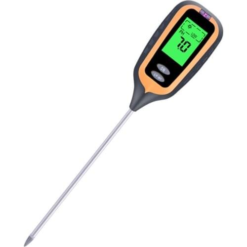Free Shipping 4 IN 1 Digital Soil Moisture PH Meter Temperature Sunlight Tester for Garden Farm Lawn Plant with LCD Display