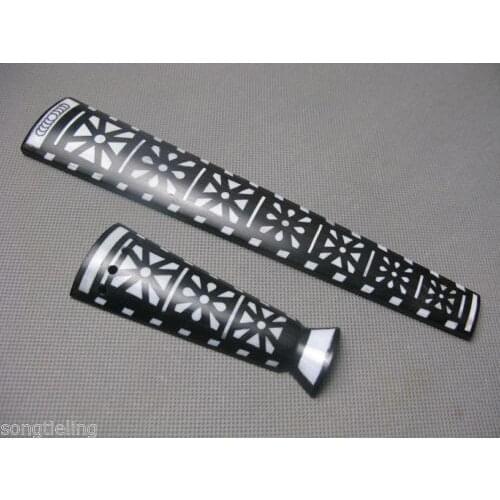 Nice ebony mosaic violin fingerboard+tailpiece #6339,musical instrument part