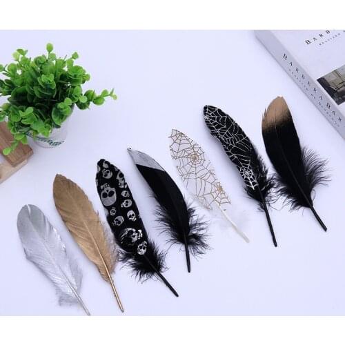 14-20cm Beautiful Spray Golden Goose Feather Glitter Gold Silver Feathers Natural Plume DIY Jewelry Decorative Accessories 20pcs