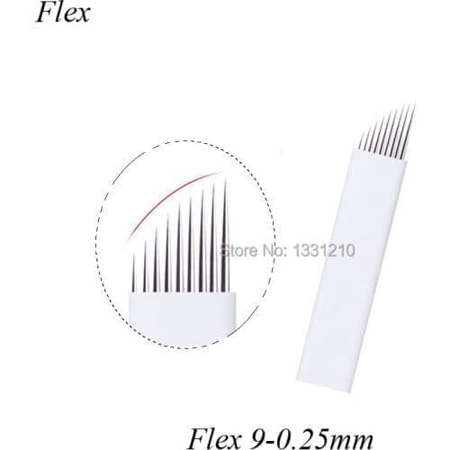 Flex 9 Diam 0.25mm Laminas Microblading Tebori Agulha Microblading Blade Permanent Makeup Manual Eyebrow Tattoo Needle