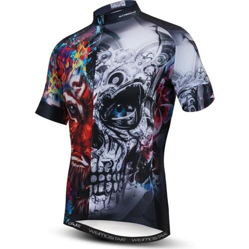 Cycling Jerseys Men Short Sleeve Riding Summer Bicycle Clothing Shirts Ropa ciclismo Bike Jerseys Tops 3D Print Skull