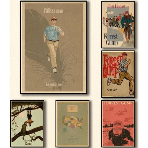 19 Designs Movie Forrest Gump Kraftpaper Poster Artwork Fancy Wall Sticker for Coffee House Bar A3