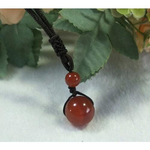 Jade Pendant Natural Black Red Agate Bead Pendant Necklace Jewelry Fine Jewelry Lucky safety Pendantd Necklace Jewelry